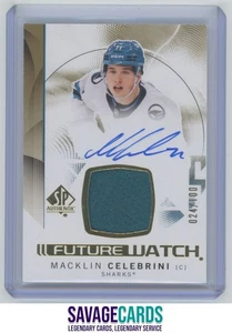 2024-25 SPA Future Watch Auto Materials Macklin Celebrini RC /100 #184 San Jose - Picture 1 of 3