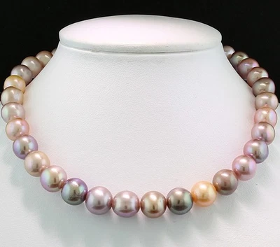 Wert 1.600 Euro  Zuchtperlenkette mehrfarbig  9.0-11,0 mm Top Lüster Naturfarben - Bild 1 von 3