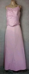 2 Piece Prom Dress Ball Gown Women's Size 12 Pink Beaded Corset & A line Maxi - Picture 1 of 16