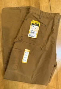 Carhartt Hose Herren 42x32 Doppelknie Lockere Passform Braun Canvas Arbeitskleidung USA - Bild 1 von 13