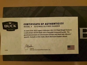 BUCK KNIFE 212 FIXED RANGER 2022 LIMITED EDITION IRONWOOD HANDLE BOS S45VN @ - Picture 1 of 10