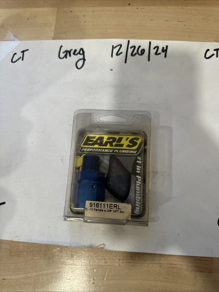 Earls 916111ERL Blue Straight -10 AN Swivel to 3/8 In Male NPT Adapter - Image 1 of 1