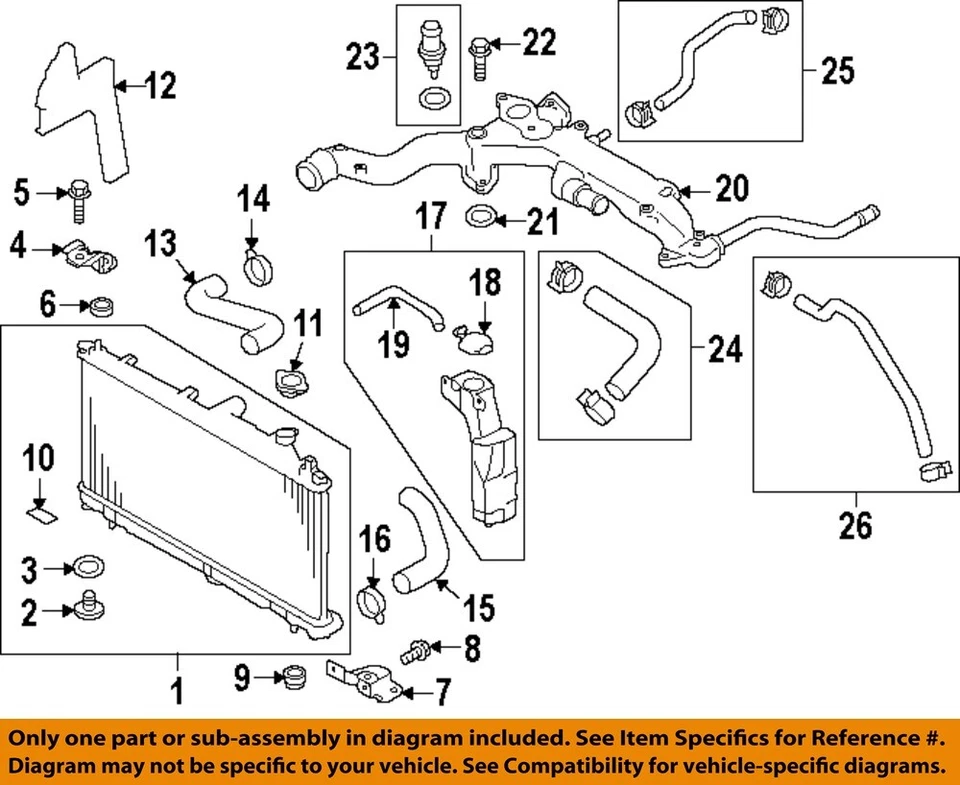 Componentes del radiador de refrigeración Forester SUBARU OEM 14-18 - sello delantero 45167SG010 Foto 1 de 1