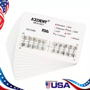 10X soportes staffe de ortodóncia dentales Standard Roth 02 ganci 345 USA - Foto 1 di 16
