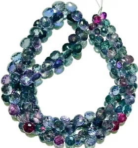 AAAA+ Purple Green Alexandrite Onion Faceted Color Changing Beads, 6-8mm 16 Inch - Picture 1 of 4