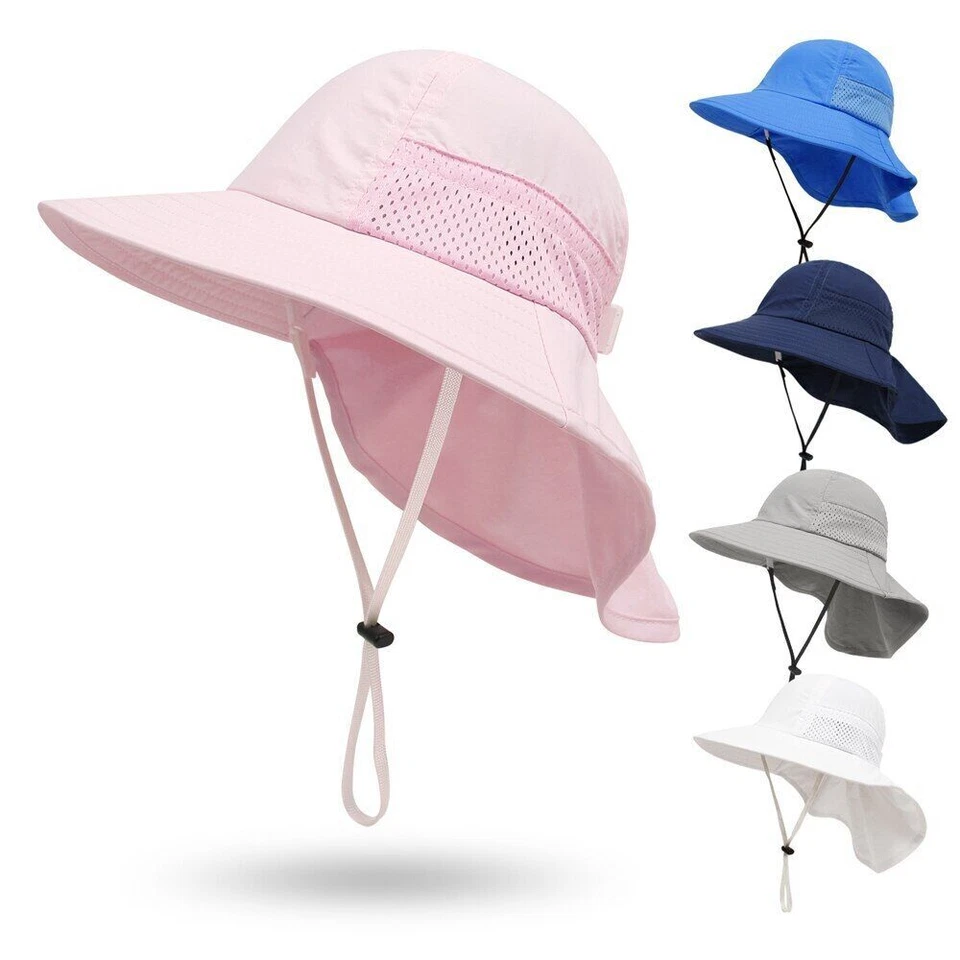 Sombrero para el sol de algodón de verano para niños y niñas unisex gorra de playa Foto 1 de 4