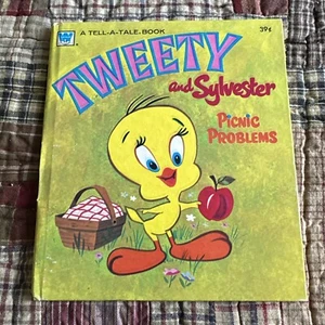 Vintage Tweety and Sylvester Book Picnic Problems Whitman Tell-A-Tale Book 1970 - Imagen 1 de 3
