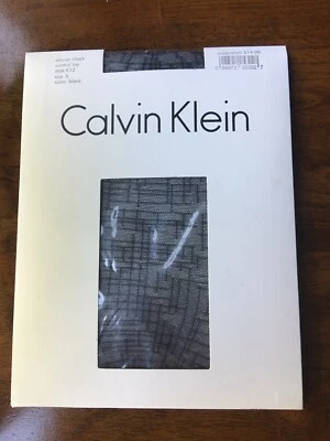 Pantimedias Calvin Klein Allover Check Control Top Negras B K12 Nuevas  Foto 1 de 3