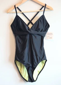 NUEVO CON ETIQUETAS ATHLETA Mujer TWISTINI Traje de Baño Negro de Una Pieza Nadar Playa Piscina 36D/DD - Imagen 1 de 4