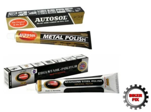 Autosol Solvol METAL AND STAINLESS STEEL POLISH CHROME ETC 75ML / 100G TUBES x2 - Picture 1 of 1