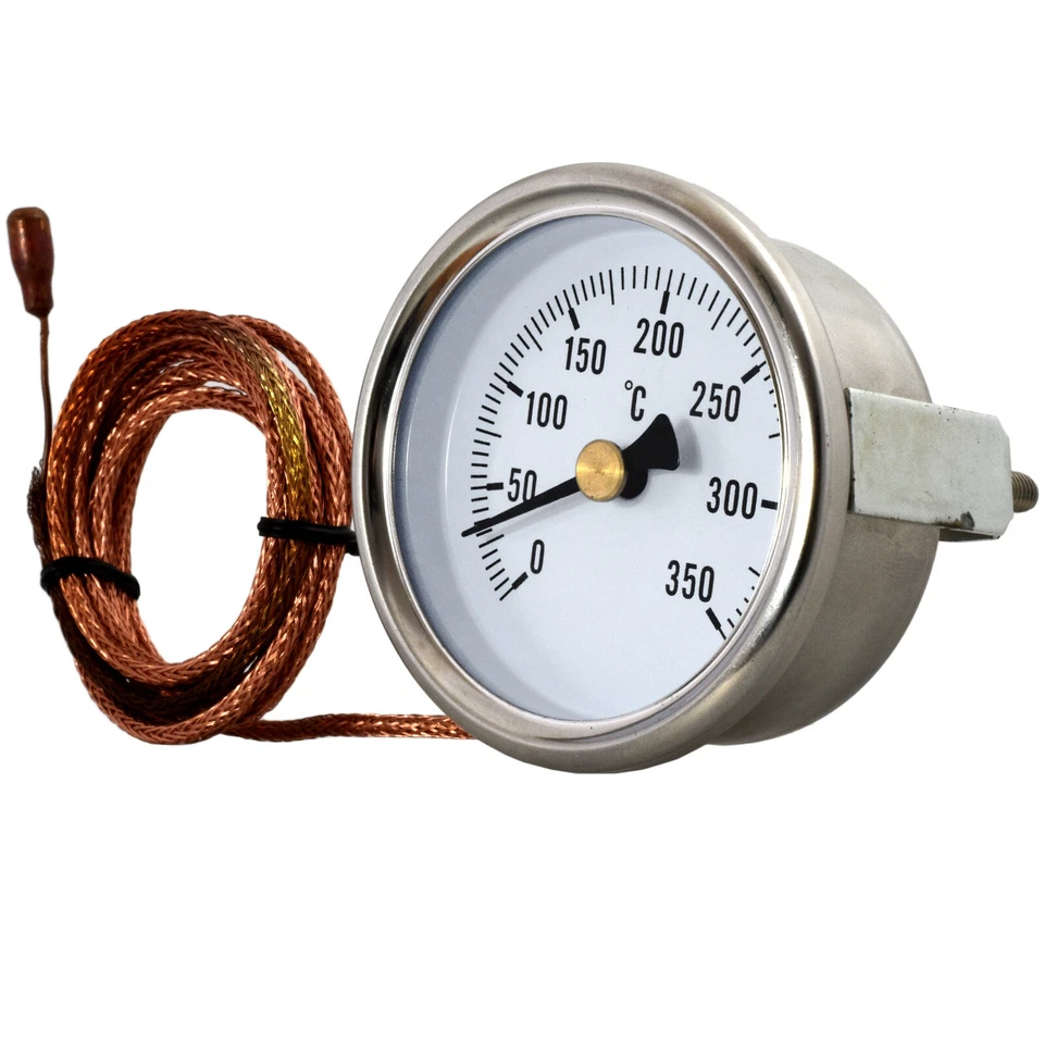 Dial Thermometer Capillary Tube Temperature Gauge 0-350c 1 5m Remote Sensor 52mm