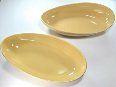 2 Pack - G.E.T. Osslo 2 Quart Dijon Oval Melamine Serving Bowl (B-65-DJ) - Image 1 of 4
