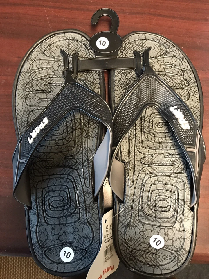 Hombre Sandalias Chanclas-Tanga-Negro Foto 1 de 1