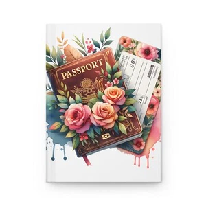 Diario de viaje floral, hermoso cuaderno de escritura, regalo para viajeros, sueño - Imagen 1 de 6