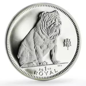 Gibraltar 1 royal Bulldog Dog Homes Pets Animals proof silver coin 1996 - Picture 1 of 6