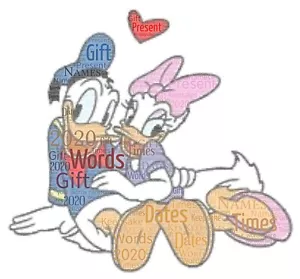 Word Art Imagen Regalo Personalizado Regalo Recuerdo Día de San Valentín Prometido Disney - Imagen 1 de 8