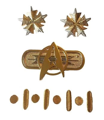 Star Trek Movie Uniform Full Set of Metal Pins for The Rank Of Admiral Licensed - Image 1 of 2