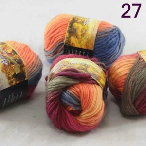 NEW Lot of 4 x50g balls Chunky Hand Coarse Knitting Rainbows Wool Quick Yarn 27 - Picture 1 of 4