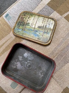 ■ ANTIK & EINZIGARTIGES ORIGINAL MINIATUR ÖLGEMÄLDE AUF BLECHDECKEL und innen - Bild 1 von 8