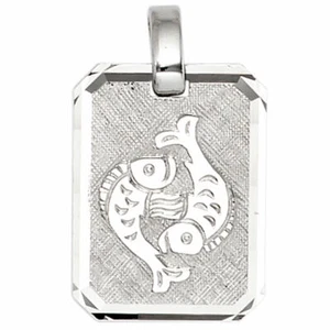 Anhänger Sternzeichen Fische aus 925 Silber teilmattiert Horoskop Unisex - Bild 1 von 1