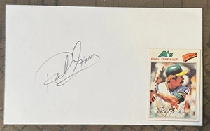 PHIL GARNER SIGNED 3"X5" INDEX CARD MLB ASTROS PIRATES ATHLETICS AUTO AUTOGRAPH - Picture 1 of 1