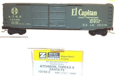 Z MTL 13740-2 50ft Box Car Double Doors Santa Fe/ATSF El Capitan #10089 NIB - Image 1 of 2
