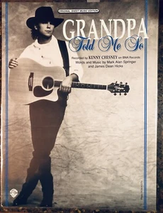RARE! Kenny Chesney “Grandpa..” Photo SHEET MUSIC New Old Stock Collectors Item - Picture 1 of 1
