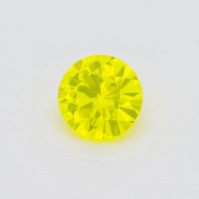 1.11-1.16ct 1pc Round 6 mm Recrystallized Neon Yellow Garnet (YAG) Lab Grown  - Image 1 of 4