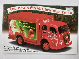 DANBURY MINT 1950's COCA COLA Christmas Truck Paper BROCHURE ONLY NO TRUCK READ! - Picture 1 of 24