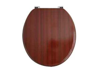 BRAND NEW QUALITY WOODEN TOILET SEAT MAHOGANY - Picture 1 of 3