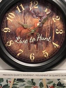 Reflective Art ‘Live to Hunt ’ Classic Wall Clock 16-Inch. RETIRED - Picture 1 of 2