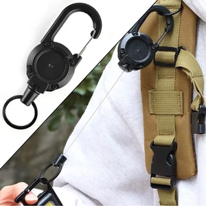 Mosquetón retráctil de alta resistencia llavero automático soporte carrete llaveros de cable de acero - Imagen 1 de 13