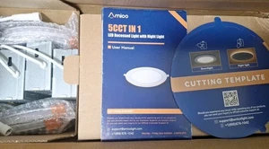 4" 5CCT IN 1 LED Recessed Light With Night Light 12 PACK - Picture 1 of 2