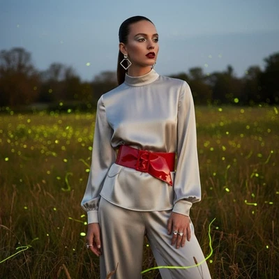 Mujeres Rojo Imitación Charol Ancho Moda Cinturón Hebillas Grandes Ajustable Talla S M Foto 1 de 4