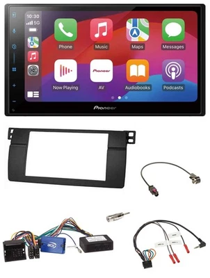 Pioneer DAB USB Lenkrad Bluetooth 2DIN Autoradio für BMW 3er 2002-2006 E46 schwa - Bild 1 von 4