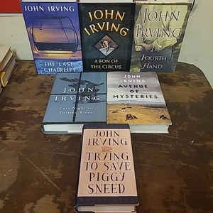 6 John Irving HCDJ Books 1st Piggy Avenue Twisted River Circus Hand Chairlift  - Foto 1 di 24