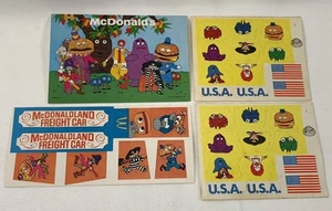 McDonald's Ronald Vintage 1978 Unused Postcard + Spaceship Freight Car Stickers - Picture 1 of 8