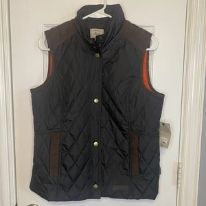 GH Bass & Co Vest Quilted Made in USA Lightweight Black Suede Men's Medium NWT - Picture 1 of 3