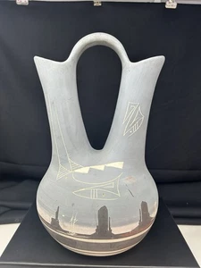 Vintage Navajo Indianer Keramik Vase signiert Todichiinii groß - Bild 1 von 13