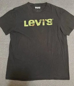 MENS LEVI’S SZ/L BLACK CAMO GRAPHIC LOGO SHORT SLEEVE T SHIRT - Picture 1 of 6