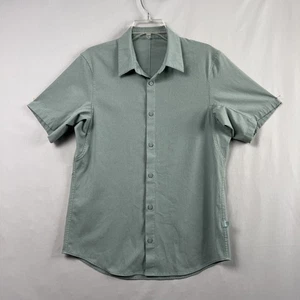 Camicia Lululemon Airing Easy Camp uomo media con bottoni manica corta verde - Foto 1 di 11