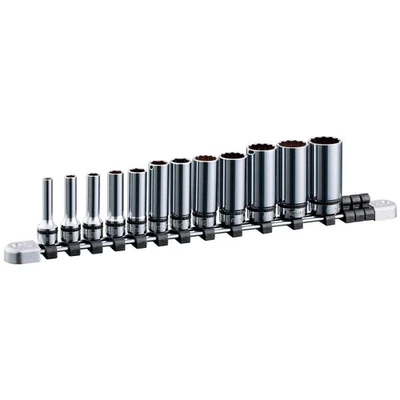 Kyoto Tool (KTC) Nepros 9.5mm (3/8 inch) Deep Socket Set, 12-Piece Set, NTB3L12X - Image 1 of 4