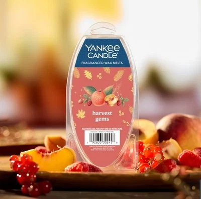 Yankee Candle HARVEST GEMS Wax Melts Tarts Home Fragrance Peach Berry FALL Scent - Image 1 of 3