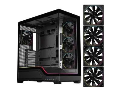 DIYPC IDX5-BK-ARGB Negro Doble USB3.0/1 x Tipo C Vidrio Templado ATX Juegos Foto 1 de 4