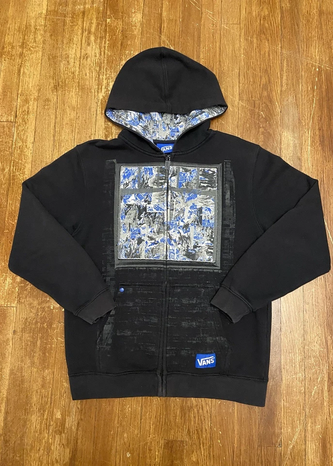 Sudadera De Colección Y2K Vans Patinador Cremallera Completa Con Capucha Estampado Gráfico Negra Juvenil XL Foto 1 de 4