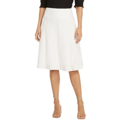 NIC + ZOE юбка женщин размер 14 льняной смеси Summer Fling трапециевидная бумага белый - Изображение 1 из 4