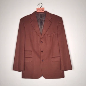 JAEGER Brown Blazer 50R 100% Wool Sports Jacket Made in Great Britain Vintage - Picture 1 of 11