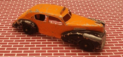 Vintage Hubley  #459 Taxi Cab Die Cast Metal Car Orange/Black HTF - Image 1 of 4