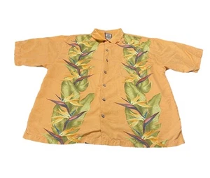 Tommy Bahama 100% Silk Shirt Mens XL Orange Floral Hawaiian Camp Aloha Button Up - Picture 1 of 5