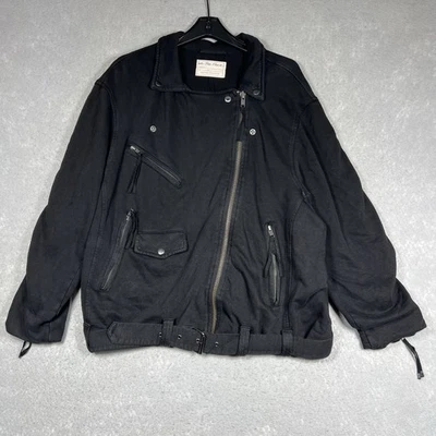 Chaqueta de moto We The Free People Rebel tejida negra de gran tamaño talla grande Foto 1 de 4